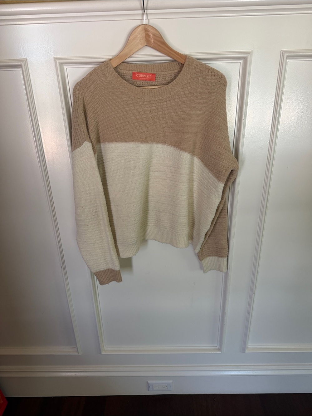Current San Francisco two tone Cream & Tan Knit Sweater